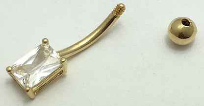 1.10 Carats Cubic Zirconia 14k Yellow Gold Belly Ring image 1
