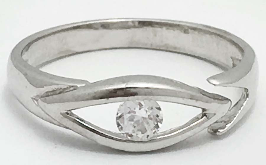 WHITE SAPPHIRE Adjustable TOE Ring 14k White Gold image 0