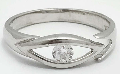 WHITE SAPPHIRE Adjustable TOE Ring 14k White Gold image 0