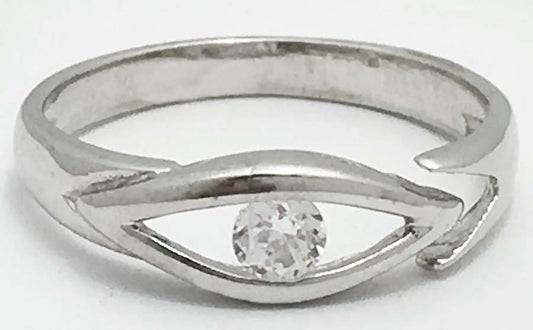WHITE SAPPHIRE Adjustable TOE Ring 14k White Gold image 0