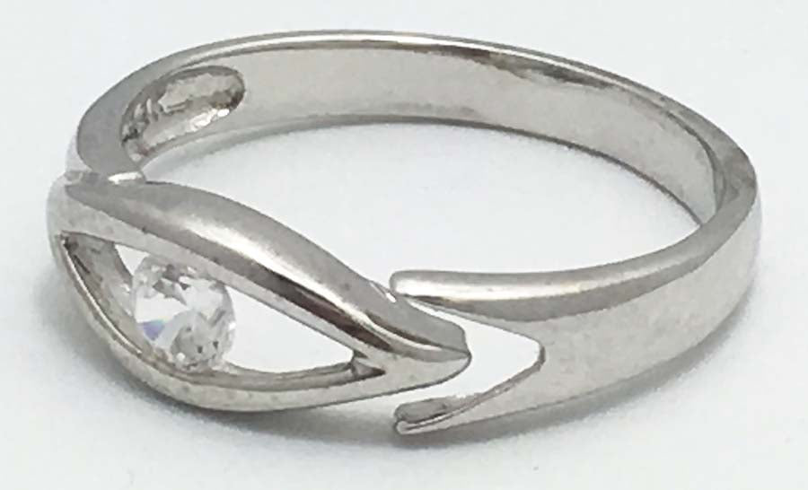 WHITE SAPPHIRE Adjustable TOE Ring 14k White Gold image 1