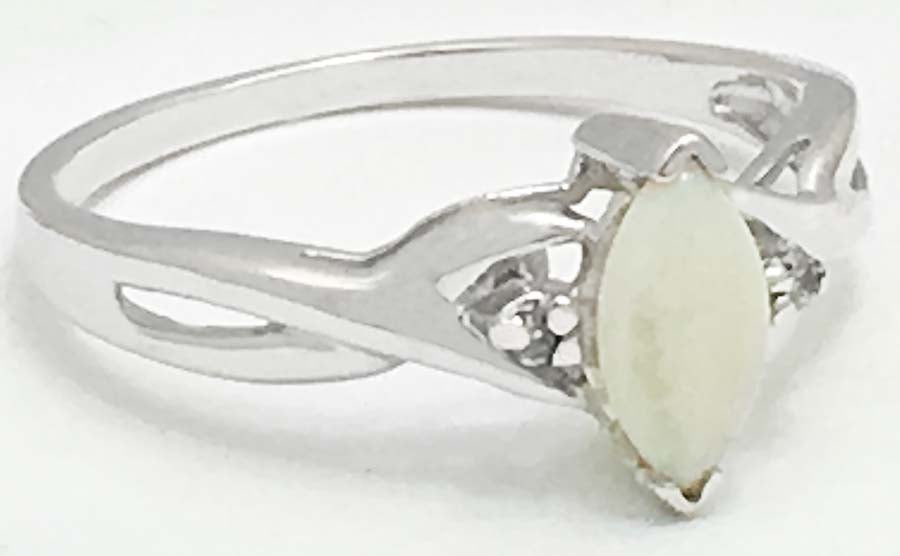 NATURAL AUSTRALIAN OPAL & DIAMONDS 10k Gold Ring image 2