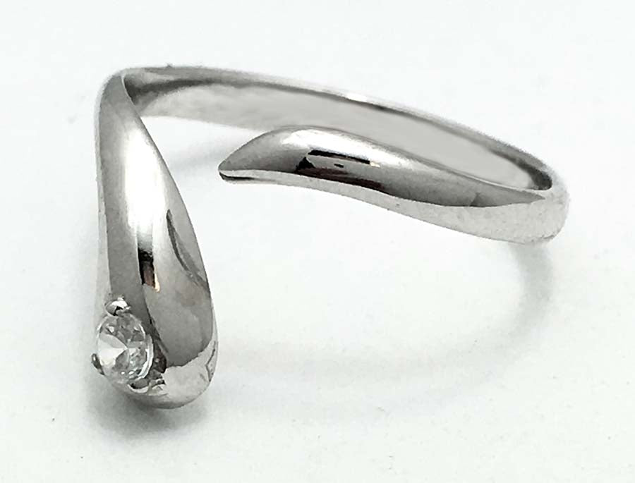 WHITE SAPPHIRE 14k Solid White Gold TOE RING image 2