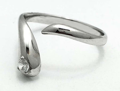 WHITE SAPPHIRE 14k Solid White Gold TOE RING image 2