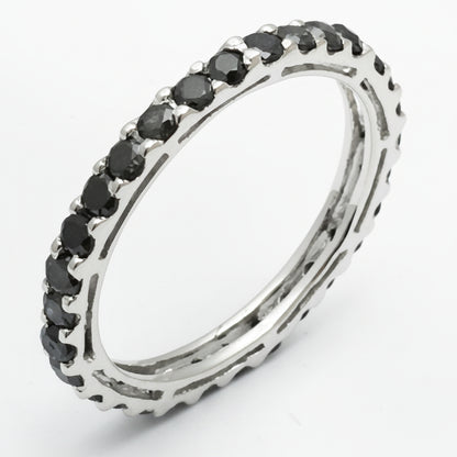 Genuine 1 carat BLACK DIAMONDS 10k White Gold Ring image 0