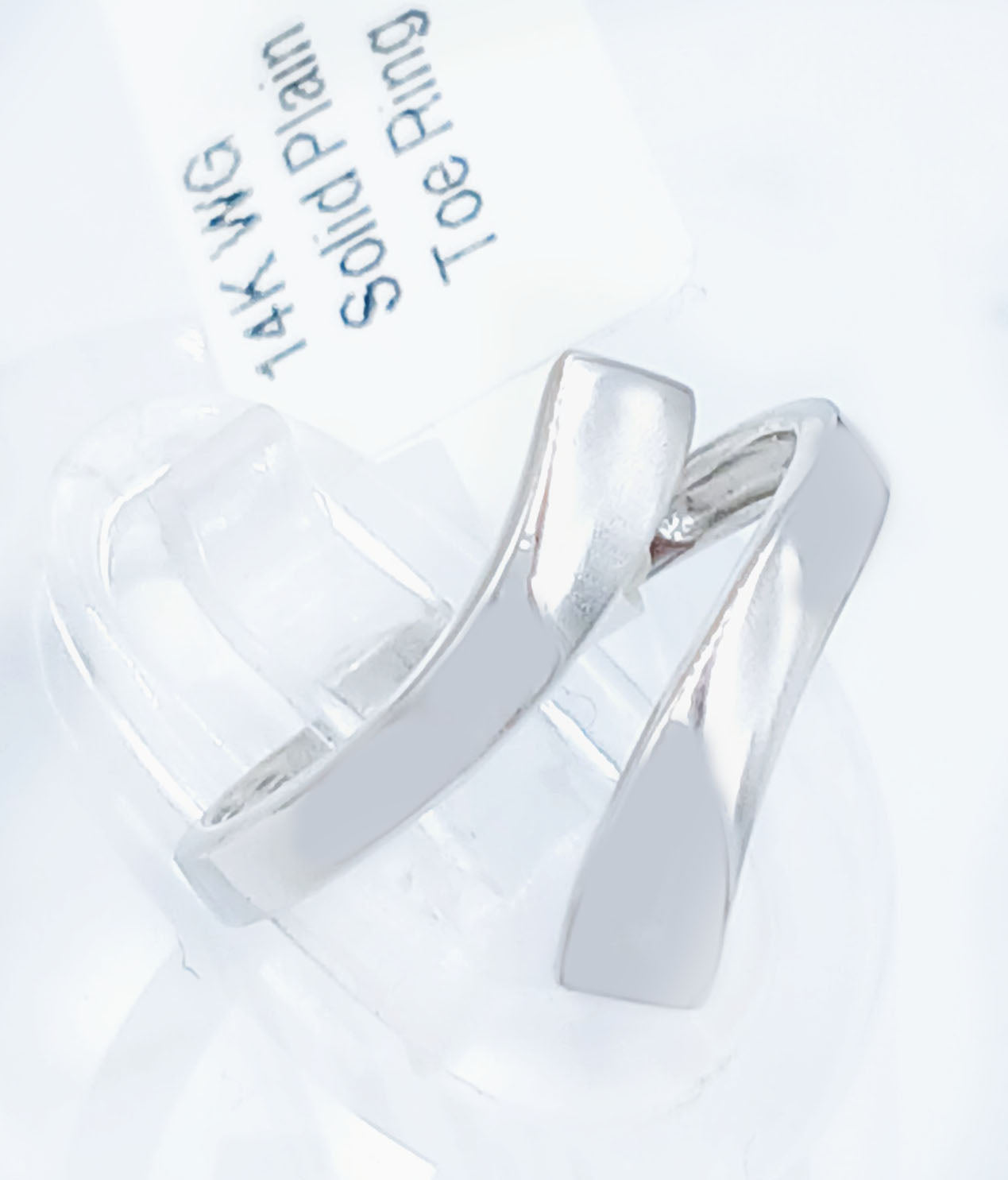 Toe Ring 14k Solid white gold image 2