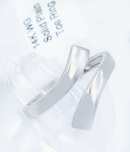 Toe Ring 14k Solid white gold image 2
