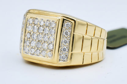 GENUINE 0.70 CTS DIAMOND MENS RING 14 SOLID GOLD image 2