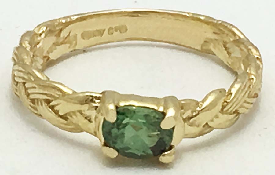 Genuine 0.45 Cts ALEXANDRITE Rope Style 10k Ring image 0