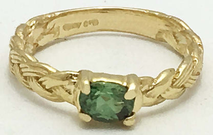 Genuine 0.45 Cts ALEXANDRITE Rope Style 10k Ring image 0