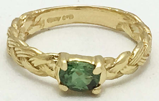 Genuine 0.45 Cts ALEXANDRITE Rope Style 10k Ring image 0