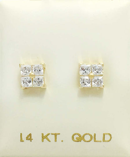 1.78 cts WHITE SAPPHIRE STUD 14k YG Earrings image 3