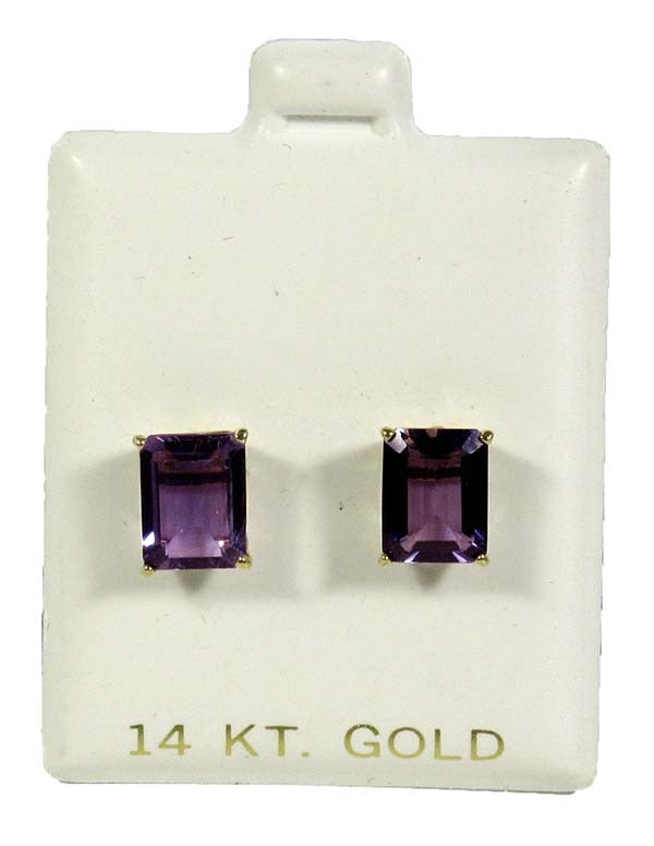 Genuine 4.90 carats Amethyst 14k YG Earrings image 0
