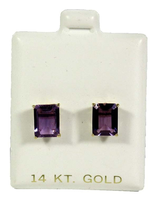 Genuine 4.90 carats Amethyst 14k YG Earrings image 0
