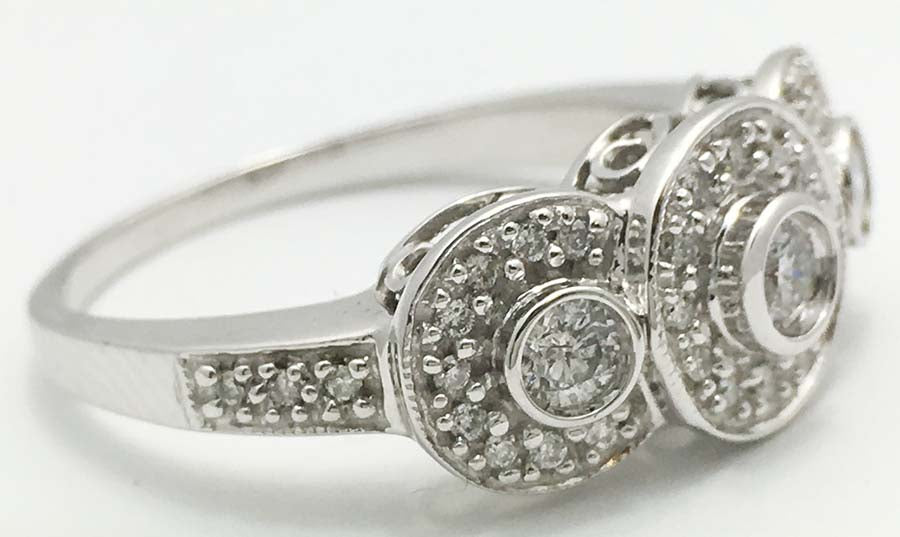 0.57 Cts Genuine Natural Diamonds 14K W Gold Ring image 1