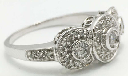 0.57 Cts Genuine Natural Diamonds 14K W Gold Ring image 1