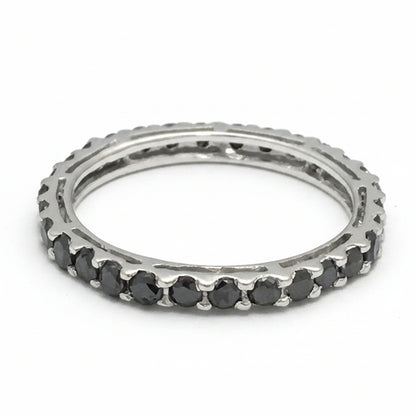 Genuine 1 carat BLACK DIAMONDS 10k White Gold Ring image 1