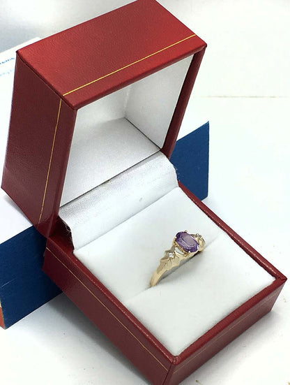 1.24 Carats Changing Color ALEXANDRITE & DIAMONDS 14k Gold Ring image 4