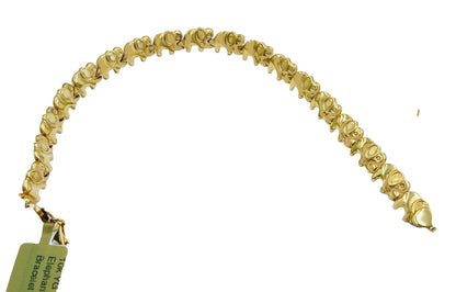 Elephants bracelet 10k Solid yellow gold image 1