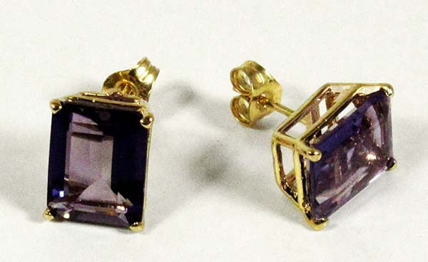 Genuine 4.90 carats Amethyst 14k YG Earrings image 2
