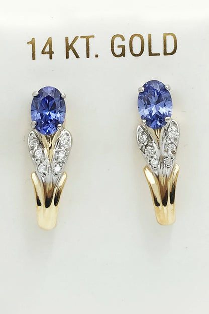 Created 1.50 Cts Tanzanite 14K YG Jacket Earrings image 0