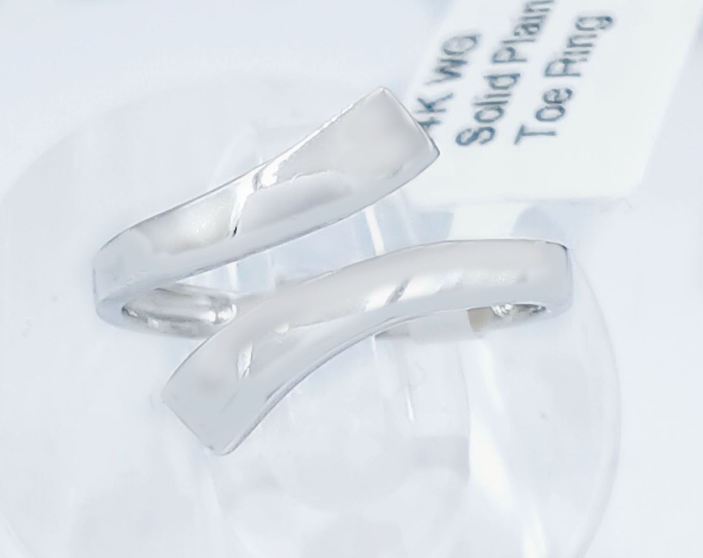Toe Ring 14k Solid white gold image 1