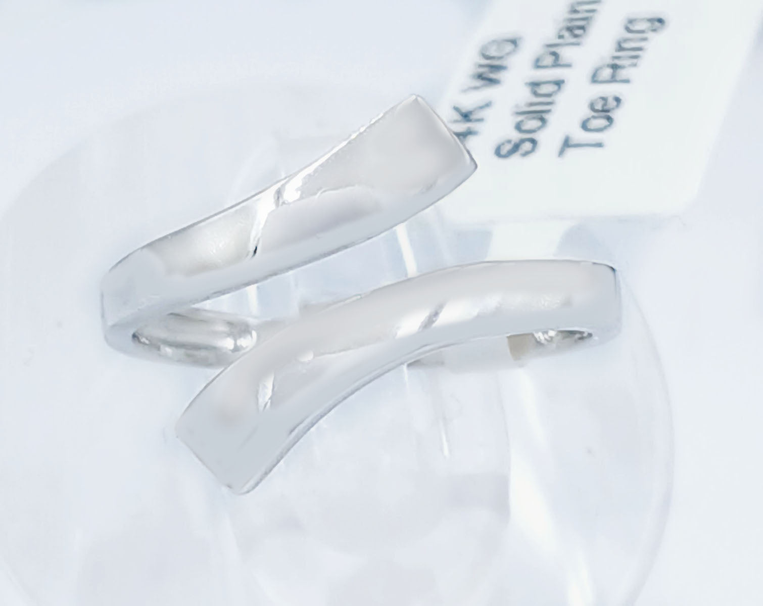 Toe Ring 14k Solid white gold image 1
