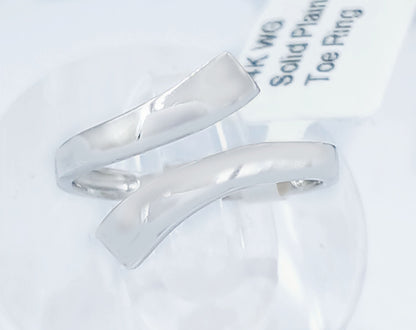 Toe Ring 14k Solid white gold image 1