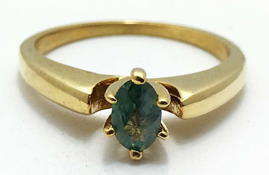 Natural 0.47 Carats Alexandrite Ring 10k Y Gold image 0