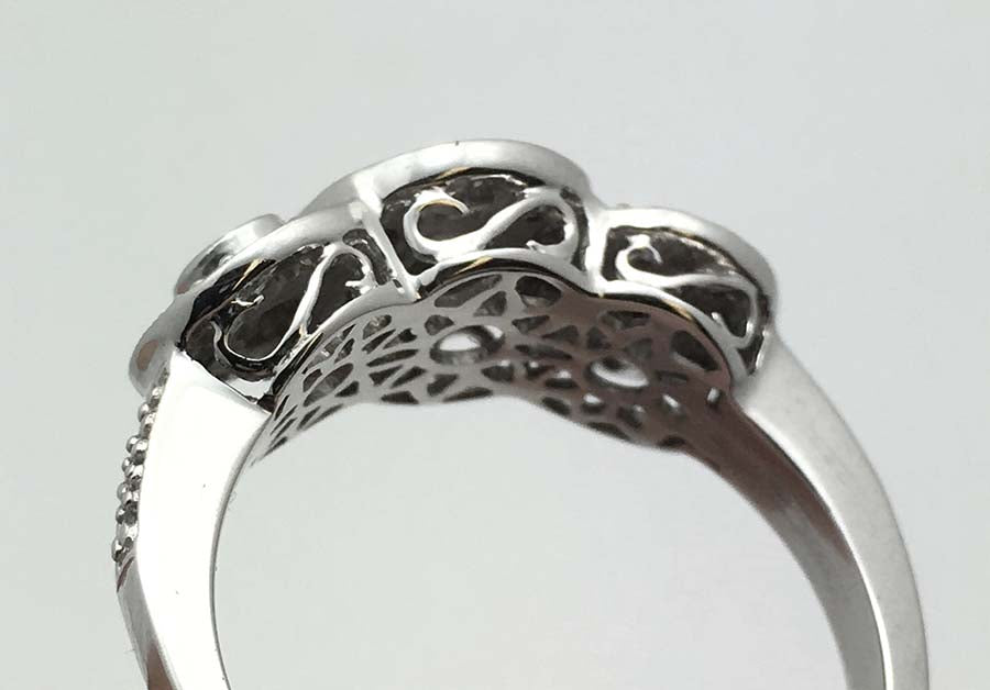 0.57 Cts Genuine Natural Diamonds 14K W Gold Ring image 3