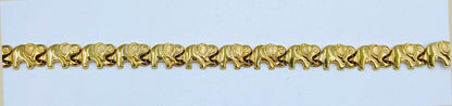 Elephants bracelet 10k Solid yellow gold image 2