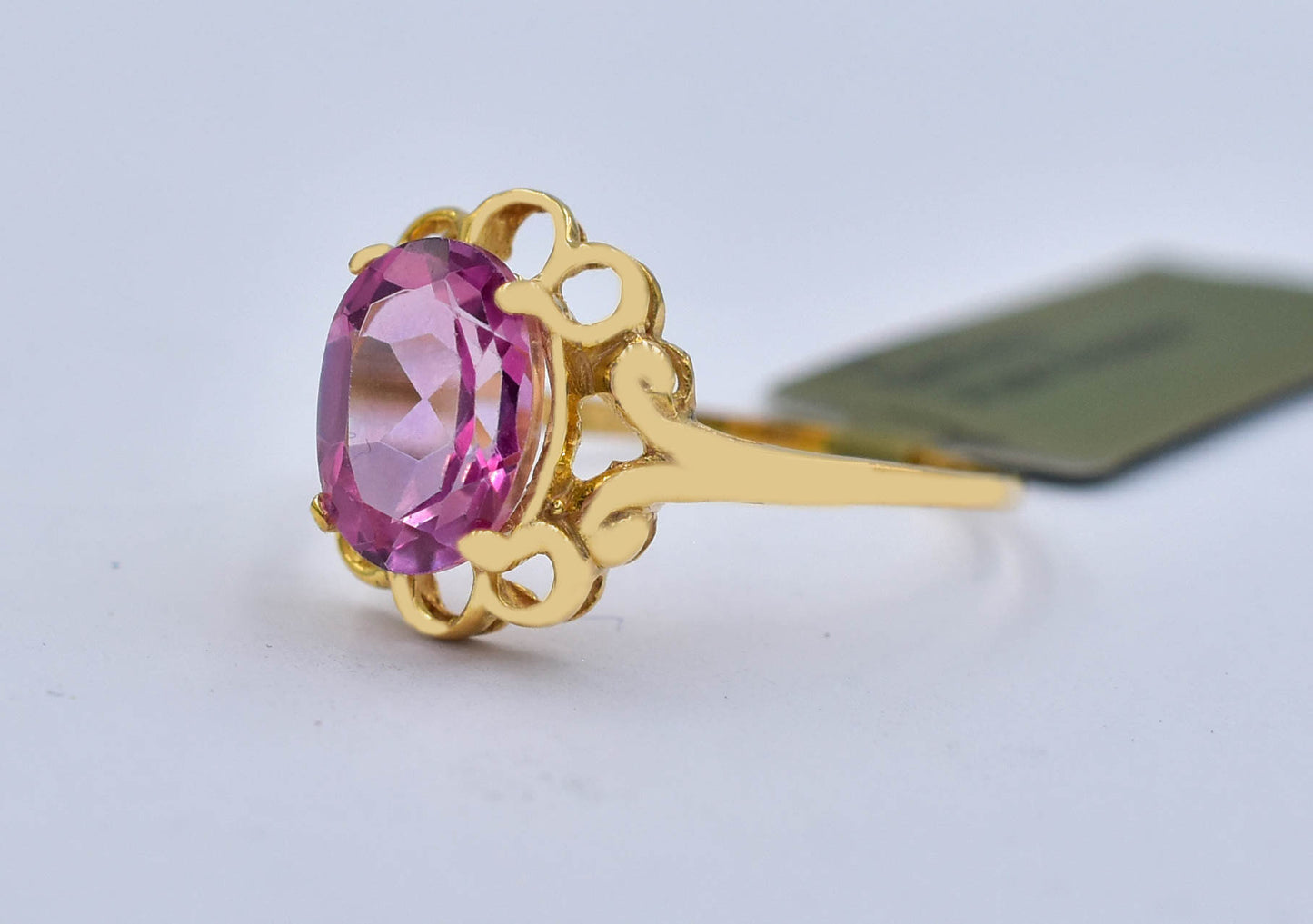 Genuine 1.48 Ct Oval Filigree 10k Solid Yellow Gold Ring image 3