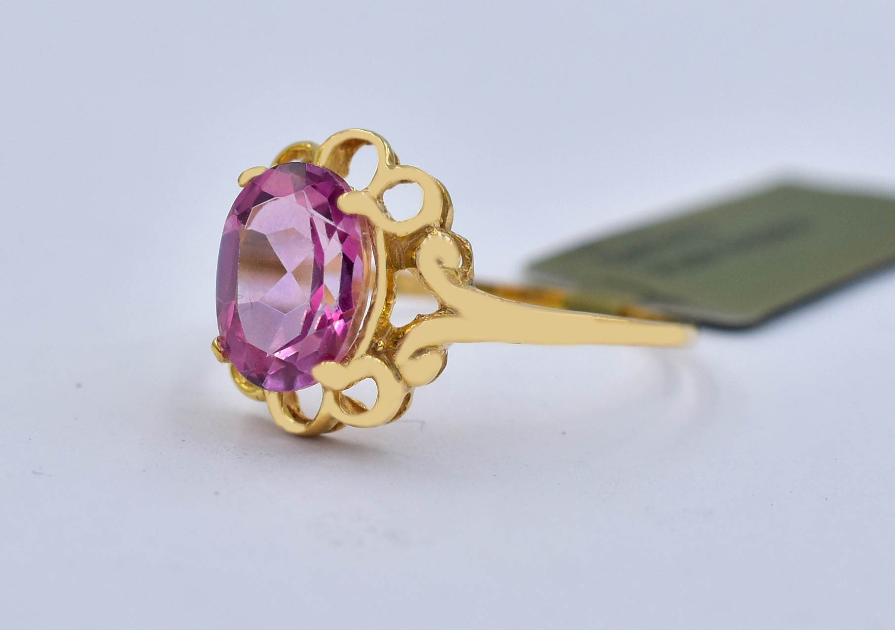 Genuine 1.48 Ct Oval Filigree 10k Solid Yellow Gold Ring image 3