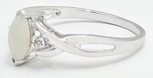 NATURAL AUSTRALIAN OPAL & DIAMONDS 10k Gold Ring image 1