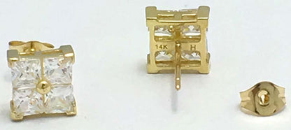 1.78 cts WHITE SAPPHIRE STUD 14k YG Earrings image 2