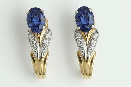 Created 1.50 Cts Tanzanite 14K YG Jacket Earrings image 2